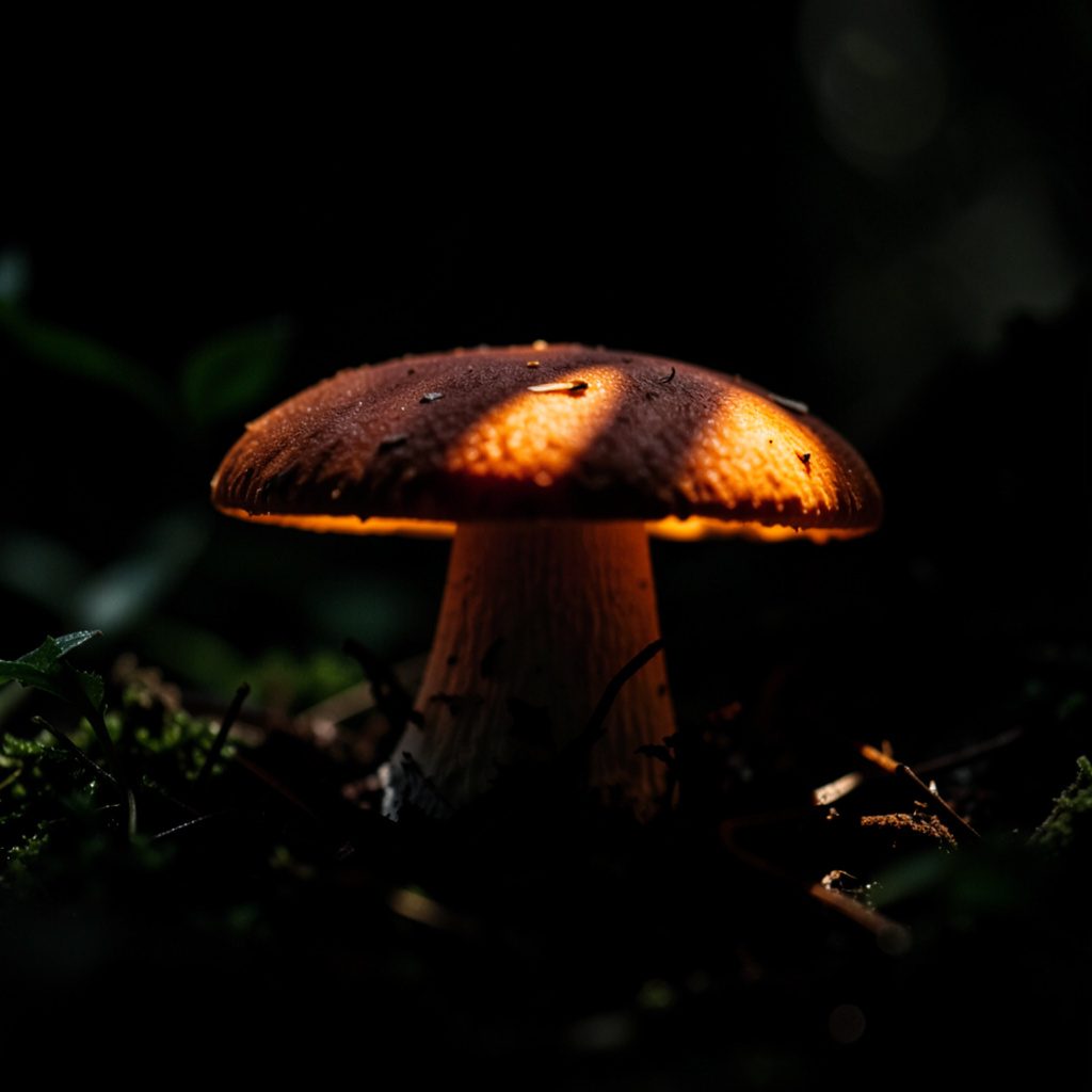 Close-up still-life style photo of dried mushroom caps labeled as an Amazonia mushroom variety
